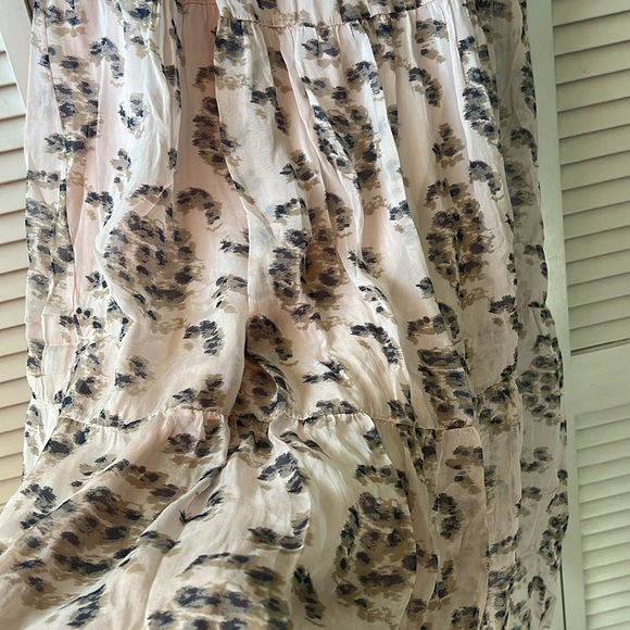 NWOT Elena Baldi Italian Silk Blend Floral Tierred Midi Dress in Blush - Size M - Picture 6 of 8